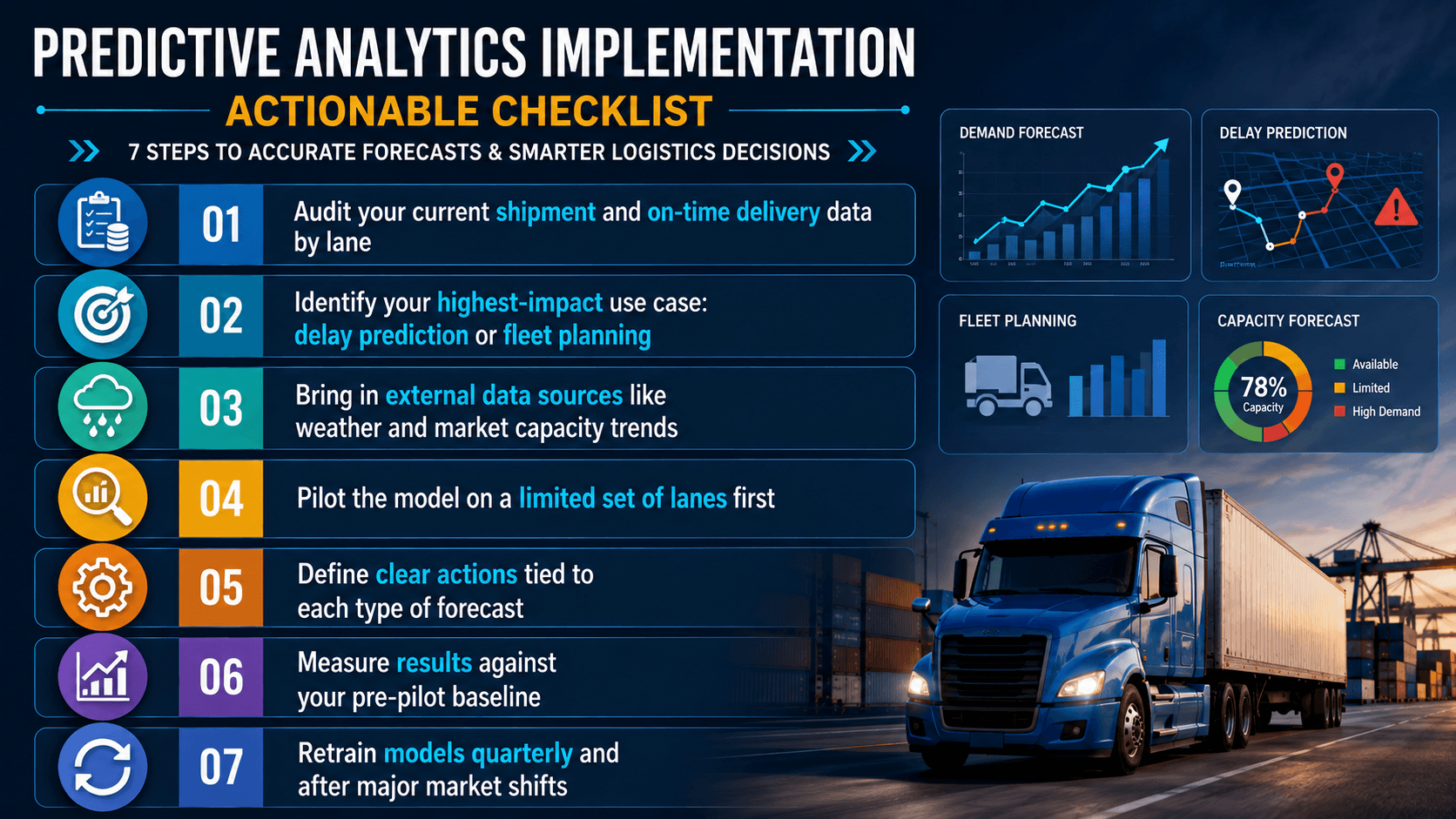 How Predictive Analytics Can Help Logistics Companies Forecast Shipment Demand, Delivery Delays, Fleet Requirements, and Capacity Needs