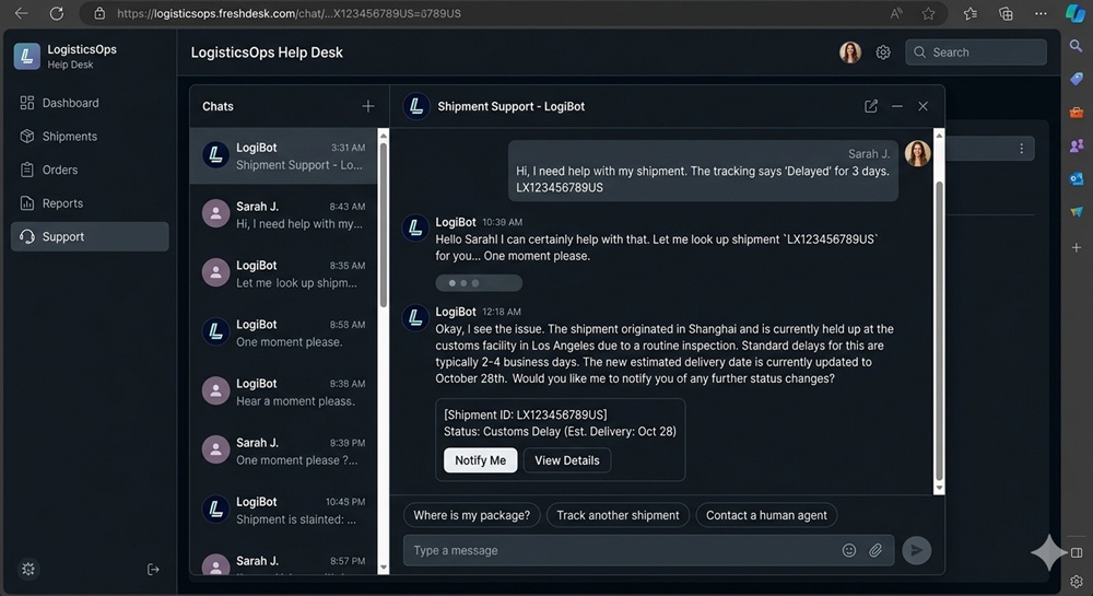 AI Chatbots for Logistics Customer Support