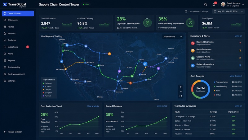 How We Reduced Logistics Costs by 28% Using Intelligent Automation and Data Analytics